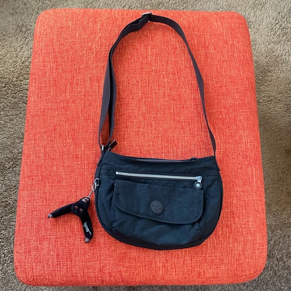 Kipling Handbags - VTG 90s Y2K Kipling Belgium Davina Black Nylon Crossbody Bag Monkey keychain